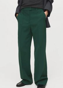 Elegant Forest Green Wide Leg Trousers