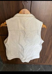 White Denim Vest
