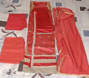 ppeach Elegant Embroidered Party wear suit