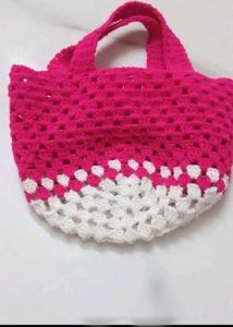 Handmade Pink Crochet Handbag
