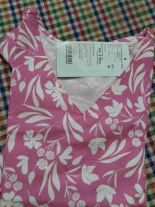Pink Floral Print Cotton Kurta