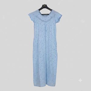 Comfortable light blue cotton nighty