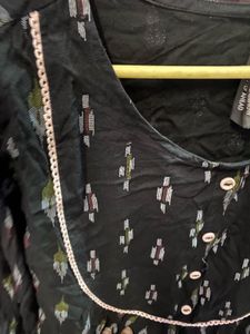 Stylish Black Ikat Print Kurta