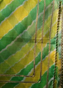 Green &amp; Yellow Striped Kurta Set