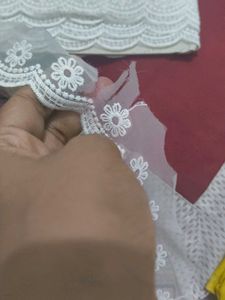 White Embroidered Lace Trim