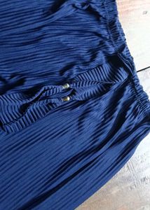 Blue Pleated Palazzo Pants