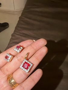 Exquisite Ruby &amp; Diamond Jewellery Set
