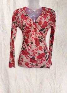 I. Chic Floral Print Wrap Top