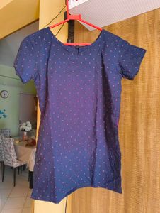 Chic Navy &amp; Pink Polka Dot Top