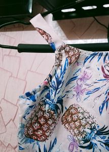 Pineapple Print One Shoulder Top