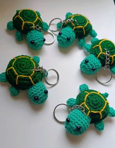 Crochet Turtle Keychain