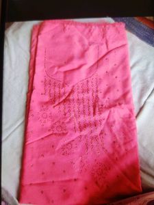 Pink &amp; Floral Dress Material