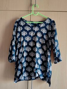 Stylish Blue Tree Print Kurti✨