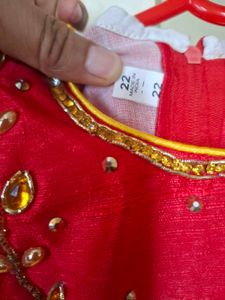 Beautiful Yellow &amp; Red Party Dress
