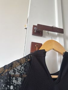 Chic Black Lace Sleeve Top