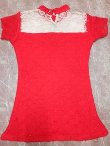 Chic Red Lace Top
