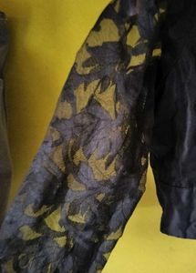 Black raw silk readymade blouse