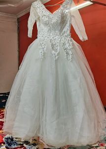 Barbie White Full Flare Gown