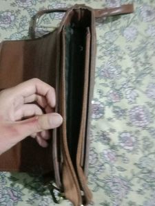 Chic Brown Leather shoulder Bag