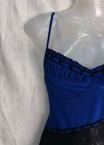 y2k blue corset type frock