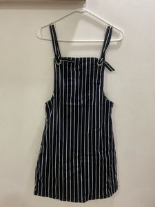 Striped Overall Dress