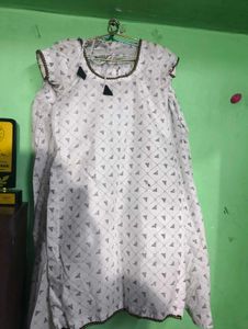White Printed Kurta Set
