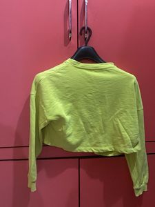 Lime Green Cropped Sweatshirt