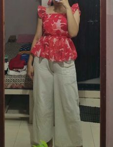 Chic Floral Peplum Top