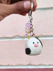 Cute Cow Keychain
