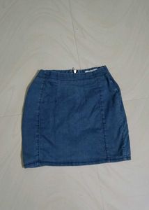 Blue Denim Mini Skirt