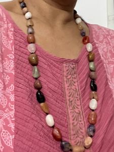 Unique Beaded Stone Necklace