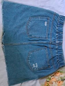 Light Wash Denim Mini Skirt