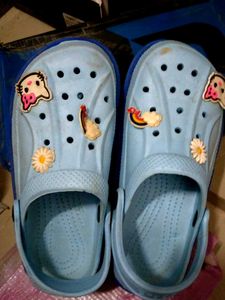 Light Blue Crocs with Charms