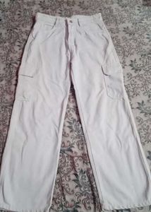 unisex White Cargo Pants