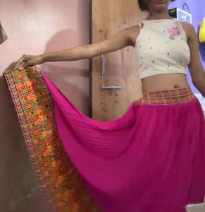 Navratri chaniya choli pink and white