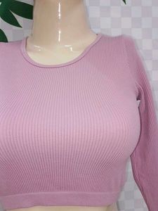 (800)Pink Long Sleeve Top
