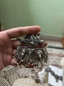 Oxidized Dangle Earrings - set of 4 earri