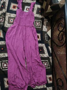 Purple Ruffle Strap Jumpsuit