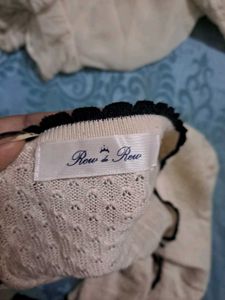 ✨️Cream Textured Cardigan with Black Top