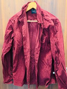 Men's Burgundy Corduroy Shirt