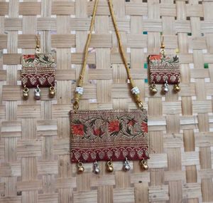 Fabric Necklace and Earring Set