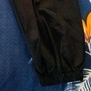 Men's Black Track Pants with White Stripes