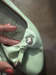 Mint Green Bow Ballerina Flats