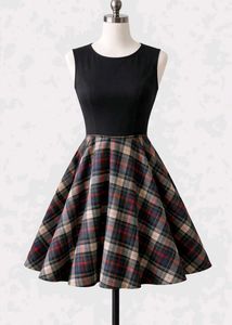 Chic Plaid Skirt Dress