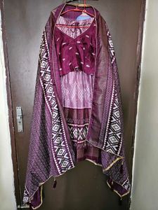 Maroon Lehenga Choli Set, ready to wear