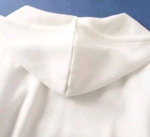 White Cropped Zip-Up Hoodie