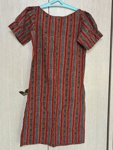 Bohemian Print Dress balloon sleeves