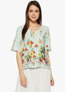 Light Green Floral Print Kurti