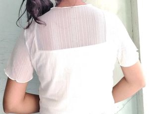 Sheer White Textured Top