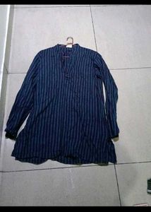 Men's Blue Striped Kurta ( small)